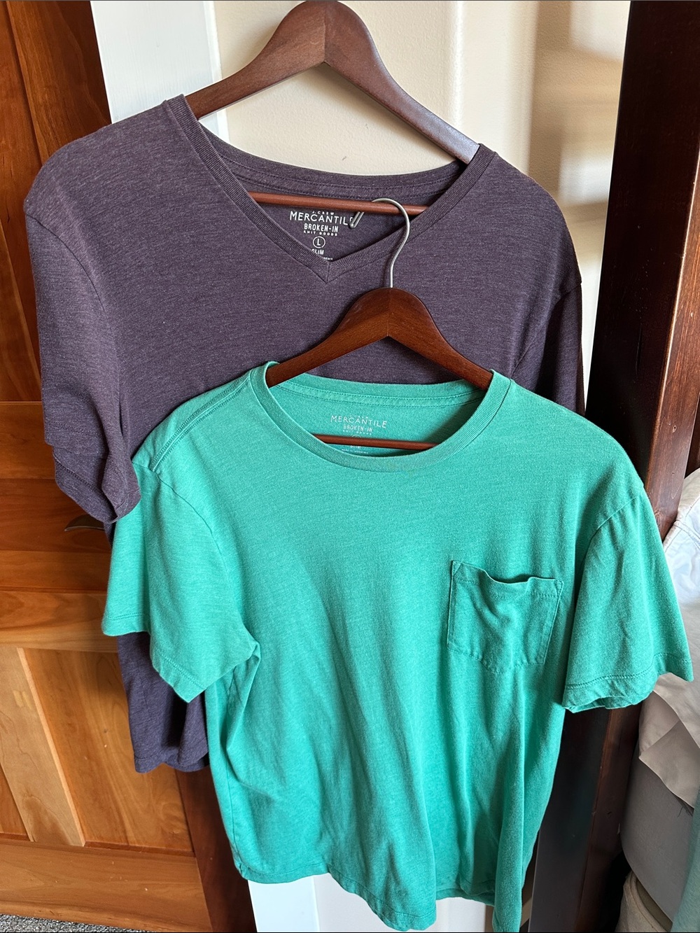 J. Crew Short Sleeve Tees in Teal and Dark Gray
